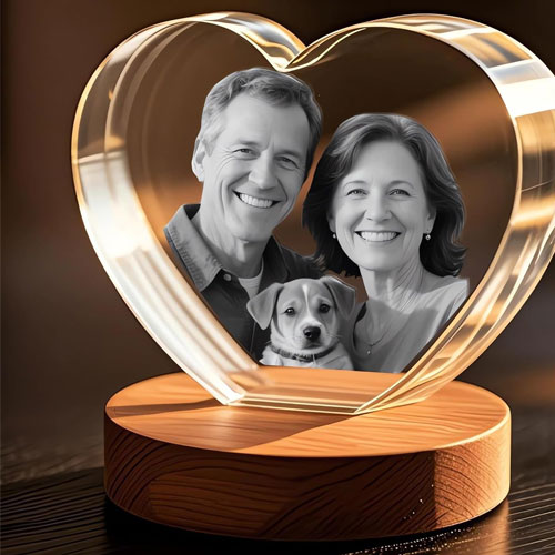 3D Crystal Photo Heart Frame