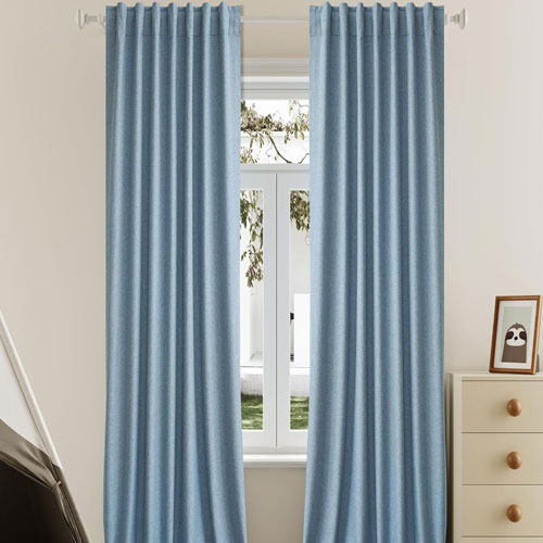 Slate Blue Blackout Curtains Extra Wide 2 Panels