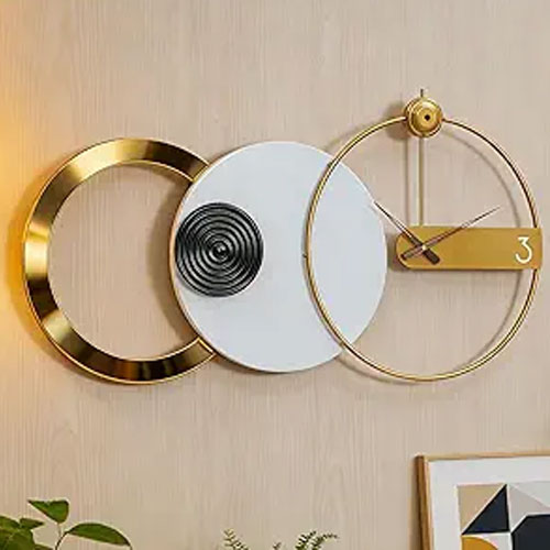 Modern Luxury Geometric Gold Wall Clock