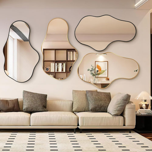 Irregular Gold Wall Mirror – Asymmetrical Decorative