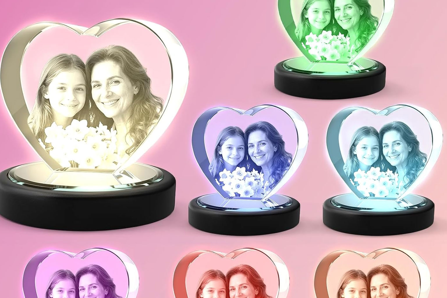 3D Crystal Photo Heart Frame